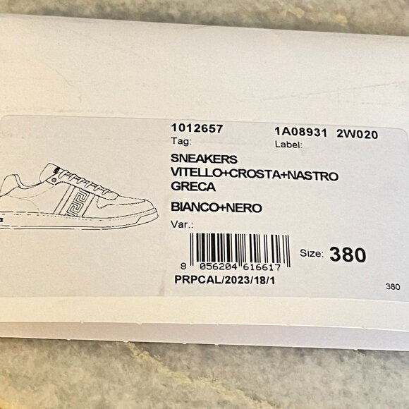 Versace Women's Greca Low Top White and Grey Sneakers, 1012657, Sizes 37, 38 - Picture 10 of 16